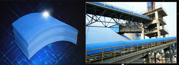 输送带防尘罩与防雨罩-彩钢瓦雨棚防雨罩-河北蓝天彩涂钢板厂家